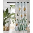 thumbnail image 3 of Retro Flowers Thermal Insulated Blackout Curtains for Bedroom 90 Length Daisy Wildflowers Plants Blue Wood Grain Room Darkening Curtain 1 Panel Grommet Window Curtain Drape for Living Room, 3 of 7