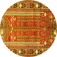 thumbnail image 1 of Ahgly Company Machine Washable Indoor Round Persian Yellow Traditional Area Rugs, 6' Round, 1 of 4