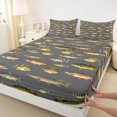 thumbnail image 5 of Manfei Hippie Freshwater Fish Bed Sheets, Wildlife Full Size Sheets, Gray, 4-Piece, 1 Flat Sheet, 1 Fitted Sheet and 2 Pillowcases, 5 of 6