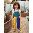 thumbnail image 5 of RUINIXCW Toddler Boy Overalls Contrast Color Adjustable Straps Sleeveless Jumpsuits, 5 of 9