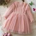 thumbnail image 4 of Mercatoo Girls Cute Birthday Part𝐲 Dress Toddler Kids Long Sleeve Ruffle Tulle Tutu Dress Elegant Pompoms Princess Dress, 4 of 4