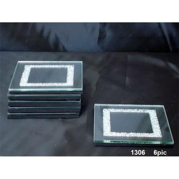 A&M Judaica 1306 Square Mirror Coasters, Set of 6