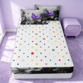 thumbnail image 4 of Erosebridal Chic Butterfly Zipper Full Size Comforter Sets with Fitted Sheet and 2 Pillowcases, Girls Animal Zipper Bedding Set, Polka Dots Reversible, Monochrome Violet, Polka Dots Reversible, 4 of 7