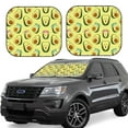 thumbnail image 2 of Uemuo Flowers Avocado Printed 2 PCS Car Windshield Sun Shade, Auto Sun Heat and UV Rays Blocker, Foldable Automotive Front Window Sunshade Protector, 2 of 7
