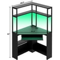 thumbnail image 7 of Homieasy Corner Computer Desk with Power Outlets & LED Light, Corner Desk with Hutch, Triangle Gaming Desk with Keyboard Tray, Corner Table for Home Office, Small Space, Workstation, Black, 7 of 7