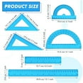 thumbnail image 2 of Scheam Blue Clear Ruler Math Set,Includes Protractor Triangle Rulers 12 Inch 6 Inch Straight Ruler,Plastic Drafting Ruler,Geometry Measuring Tool for Classroom Office Home 6 Pcs, 2 of 7