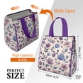 thumbnail image 3 of Pioneer Flower Floral Print Pattern Insulated Lunch Bag for Women & Adults,Large Portable Soft Cooler Lunch Bag,Thermal Food Storage Tote with Pearl Cotton,8.66L,8.75x5.75x9.5 Inch, 3 of 6