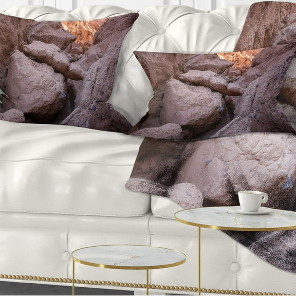 Designart Desert Mountains in Kazakhstan - Landscape Printed Throw Pillow - 12x20