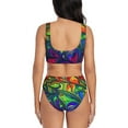 thumbnail image 3 of Kdxio Pride Rainbow Print Women's 2 Piece High Waisted Wrap Spaghetti Strap Summer Swimsuit Bikini Set-, 3 of 7