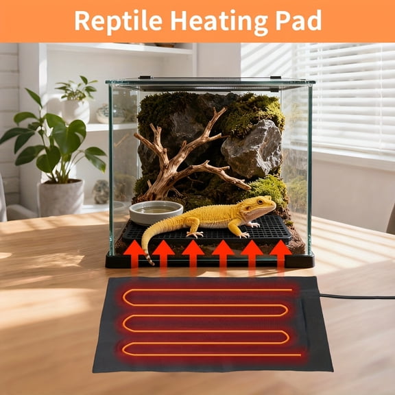 USB Reptile Heating Pad, Waterproof Pet Heating Mat for Terrariums, Constant Temperature Warming Pad for Snakes Lizards Tortoises Frogs, Energy Efficient Pet Habitat Warmer