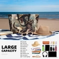 thumbnail image 4 of Large Beach Bags Water-resistant Sandproof - Western Cowboy Snake Ram Skull Cute Beach Tote Bags for Women with Zipper, 4 of 6