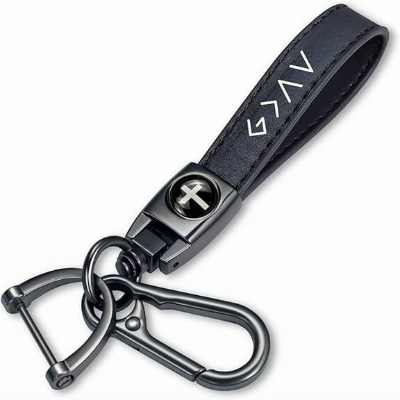 Christian Keychain for Men – God is Greater Than the Highs and Lows Leather Key Ring – Religious Faith Gift for Dad, Husband, or Boyfriend