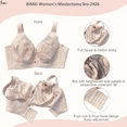 thumbnail image 5 of BIMEI Women Everyday Bra for Mastectomy Silicone Breast Inserts 2426,Pink,38C, 5 of 7