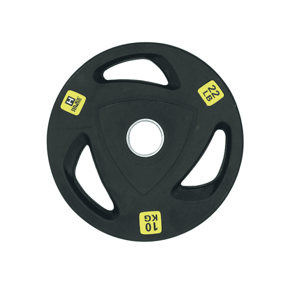 HAJEX 2" Rubber Bumper Weight Plates (5 kg), 11 lb Pair