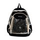 thumbnail image 2 of Mochila de moda con bolsillo transparente de nailon para viajes escolares y universitarios. Negro, 2 of 9
