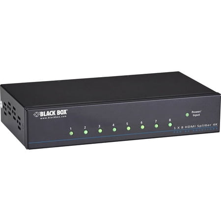 UPC: 0722868960219 | Black Box 4K HDMI Splitter – 1×8