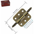 thumbnail image 2 of 4 PCS Bisagras antiguas 70X35 mm Bisagra de puerta de armario vintage 6 agujeros Bisagras retro Bisagra decorativa plegable Bisagra de puerta de muebles antiguos de hierro con 24 tornillos para cajas, 2 of 5