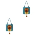 thumbnail image 3 of Methold Portador de mascotas cabeza abierta León gato perro bolsa de transporte lienzo de dibujos animados soporte retráctil bolso de Lago azul S 2piezas, 3 of 6