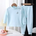 thumbnail image 2 of 6-12 Months Girls Long Sleeve Pajama Set Toddler Girls Little Girls Fall Clothes Toddler Outfit Girl Sweatshirt Shirt Pants Winter Outfit Toddler Girl Outfit For 1t 2t 3t 4t 5t 6t,Sky Blue, 2 of 5