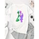 thumbnail image 2 of Camisetas para mujer Verano manga corta Tops para DeportesWomen's Casual Dinosaur Graphic T-Shirt - Comfy Summer Short Sleeve, White Crew Neck with Double-Headed Dinosaur Print, Lightweight Polyeste, 2 of 7