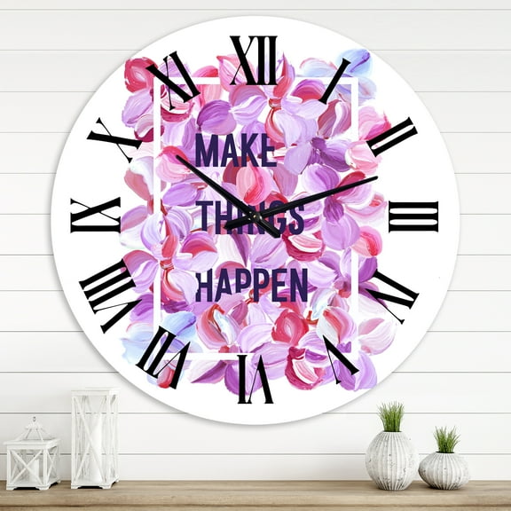 Designart 'Make Things Happen' Traditional Wall Clock