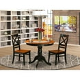 thumbnail image 2 of East West Furniture Antique 3-piece Dining Set with Wood Chairs in Black/Cherry, 2 of 4