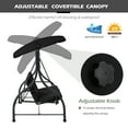 thumbnail image 2 of AECOJOY 3 Person Canopy Steel Porch Swing, Converting Swing Glider Hammock-Black, 2 of 7