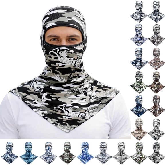 JoveMarine Men's UV Neck Gaiter Face Mask - Sunscreen Breathable Quick Dry for Cycling Motorcycle Helmet Liner Summer Outdoor Sports Headband Face Protection from Sun,A