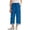 Blue-b, variant on Capri Pants for Women Cotton Linen Casual Summer 2026 Elastic High Waist Wide Leg Loose Drawstring Cropped Trousers