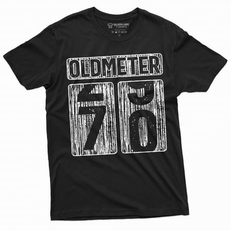 Men s 70th Birthday celebration anniversary T-shirt Funny Tee Odometer age Dad Grandpa gift Tee shirt (5X-Large Black)
