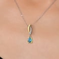 thumbnail image 3 of 925 Silver and 10K Yellow Gold Mercury Mist Mystic Topaz and White Lab Grown Diamond Pendant Necklace for Women | 1.03 Cttw | Gemstone November Birthstone | Pear Shape 8X5MM | With 18 inch Chain, 3 of 6