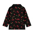 thumbnail image 4 of Psesaysky Cute Cherry Print Girls Long Sleeve Athletic Shirts 1/4 Zipper Kids Quick Dry Lightweight Yoga Tops for Sports Cheer Basic Tees Activewear 6-7 Years, 4 of 6