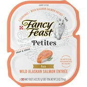 Purina Fancy Feast Petites Cat Food Pate Wild Alaskan Salmon, 2.8 oz Tube
