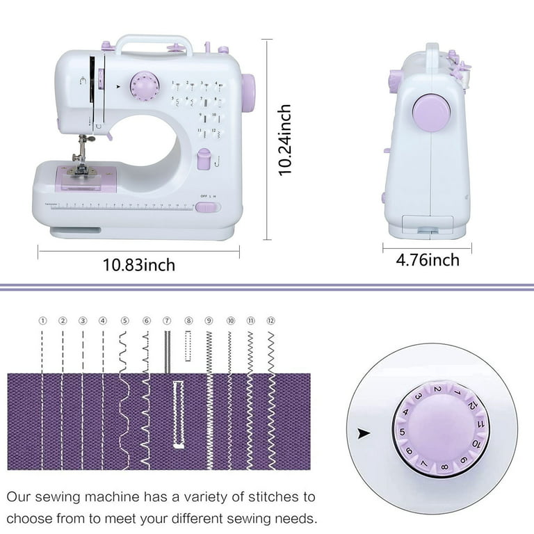 VIFERR Portable Sewing Machine, Mini Sewing Machine Handheld Electric  Sewing Machines 12 Stitches for Beginners Kids 
