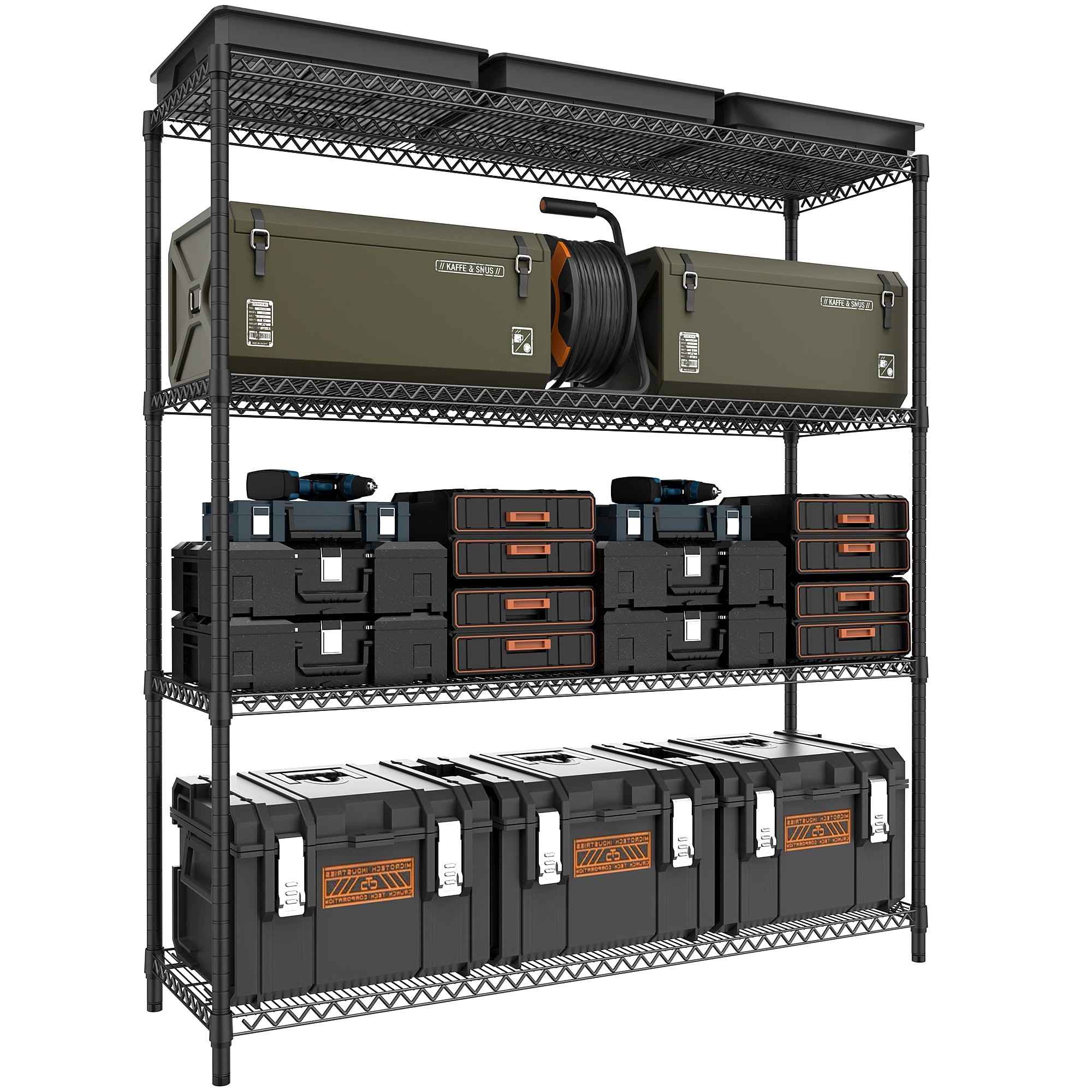Completed Wire Storage Rack M MZG 4 Tiers Metal Wire Shelving Unit Storage Rack, 59