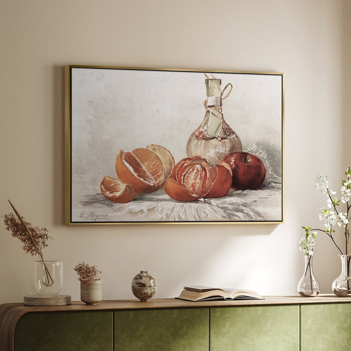 Vintage Botanical Print-LIII By Wexford Home Framed in Gold Wood Gallery Wrapped Canvas 27 in. x 41 in.