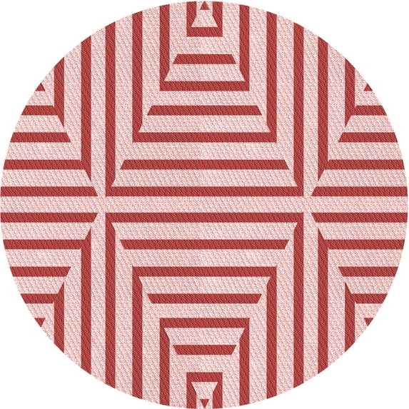Ahgly Company Indoor Square Patterned Pink Area Rugs, 3' Square