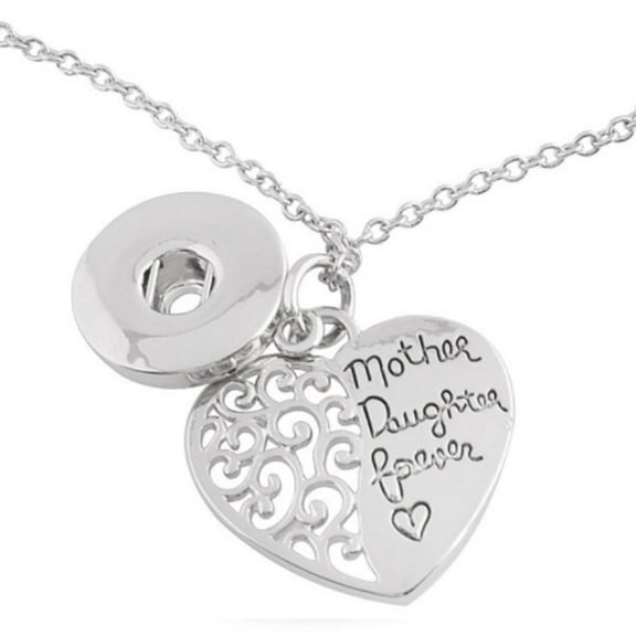 Mother Daughter Necklace Snap Jewelry Fits 18MM 20MM Ginger Charm Buttons