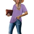 thumbnail image 5 of Aloohaidyvio Tops for Women,Fashion Womens Summer V-Neck Solid Short Sleeve Casual Top Blouse, 5 of 5