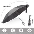 thumbnail image 4 of HLONK Inverted Umbrella with Carabiner Handle  Wind Proof Umbrellas For Rain  46 Inch Portable Reverse Folding Umbrella  Car Umbrella for Women Men  10 Ribs, 4 of 4