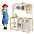 thumbnail image 1 of Gymax Wooden Play Kitchen for Kids Cooking Toy Playset w/ Microwave Stove Dish Rack, 1 of 10