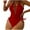 Red, variant on Buigttklop Womens Sexy Mesh V Neck One Piece Swimsuits Tummy Control High Waisted Bathing Suits Cross Back Hollow Out Swimwear