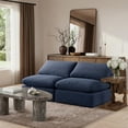 thumbnail image 2 of Meridian Furniture Indulge 70" Contemporary Velvet Modular Sofa in Navy, 2 of 8