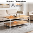 thumbnail image 5 of ZENY Modern Rectangle 2-Tier Coffee Table for Living Room Wood Frame, Natural, 5 of 13