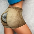 thumbnail image 4 of Lsque Magnetic Old Compass On World Map Pattern High Waisted Biker Shorts for Women-Tummy Control Fitness Athletic Workout Running Yoga Gym Shorts,Moisture-Wicking-Medium, 4 of 9