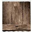 thumbnail image 3 of Ambesonne Prehistoric Country Shower Curtain, Heart on Wood, 69"Wx84"L, Umber, 3 of 3