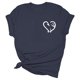 thumbnail image 3 of Gibobby Playera de Verano para Mujer Camiseta manga corta con estampado doble corazón amor y cuello redondo color sólido para mujer(Gris oscuro,XL), 3 of 4