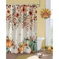 thumbnail image 2 of Fall Thanksgiving Shower Curtain Set ，Waterproof Fabric Shower Curtains Pumpkin Flower Shower Curtains for Bathroom,Bathroom Decor 54x"78", 2 of 7