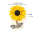 thumbnail image 5 of Hyasfey Women Brooch Sunflower Shape Rhinestone Decor Anti-slip Shoulder Bag Suit Coat Collar Hat Scarf Decoration Clothes Pin Party Prom Bride Wedding Garment Jewelry, 5 of 7