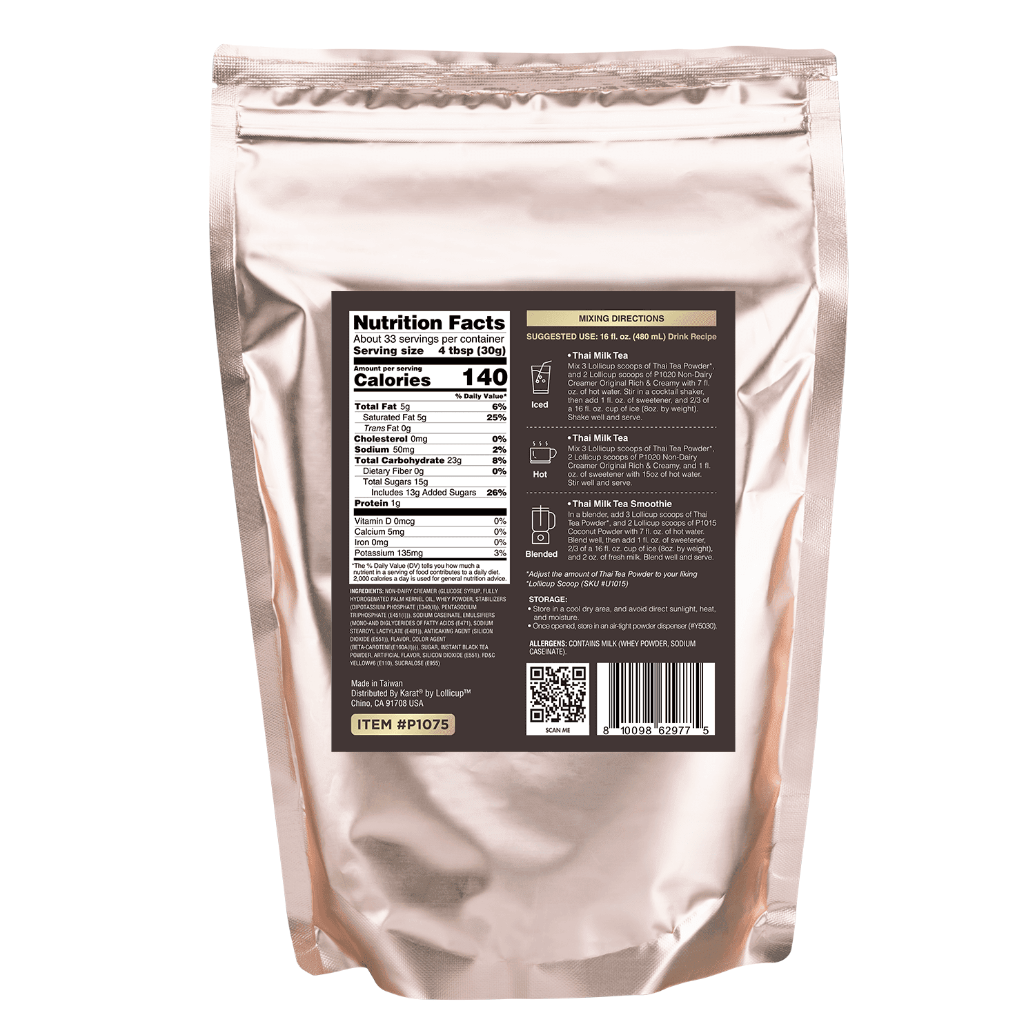 Tea Zone Thai Tea Powder - Bag (2.2 lbs)